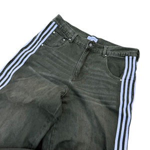TRACK JEANS (GREEN/WHITE) heavencanwait.store