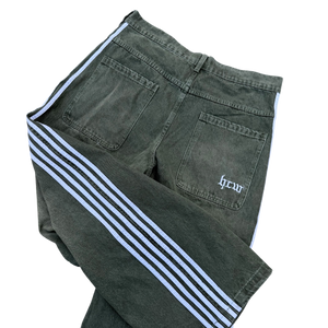 TRACK JEANS (GREEN/WHITE) heavencanwait.store