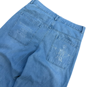 V2 SKULL JEANS (BLUE) heavencanwait.store