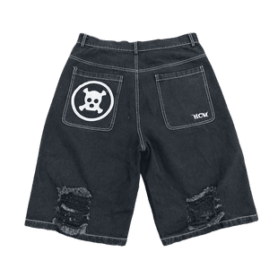 DESTROYED DENIM SHORTS heavencanwait.store