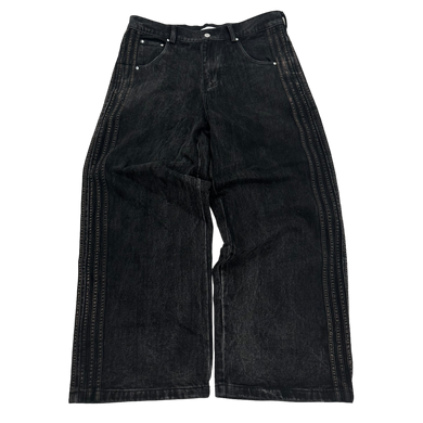 TRACK JEANS (BLACK/BLACK) heavencanwait.store