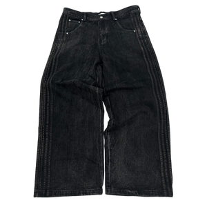 TRACK JEANS (BLACK/BLACK) heavencanwait.store