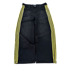 Load image into Gallery viewer, TRACK JEANS (BLACK/YELLOW) heavencanwait.store