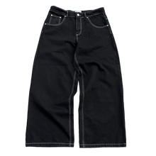 Load image into Gallery viewer, V2 SKULL JEANS (BLACK/WHITE) heavencanwait.store