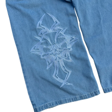 Load image into Gallery viewer, V2 SKULL JEANS (BLUE) heavencanwait.store