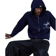 Load image into Gallery viewer, KNIT FROG HOODIE (NAVY)