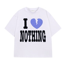Load image into Gallery viewer, I <3 NOTHING TEE (WHITE/BLUE) heavencanwait.store