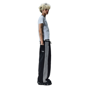 TRACK JEANS (BLACK/WHITE) heavencanwait.store
