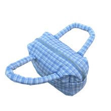 Load image into Gallery viewer, PUFFA HANDBAG (BLUE PLAID) heavencanwait.store
