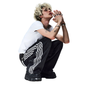 TRACK JEANS (BLACK/WHITE) heavencanwait.store