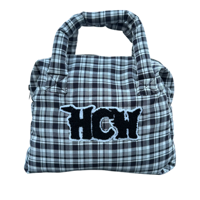 PUFFA HANDBAG (BLACK PLAID) heavencanwait.store