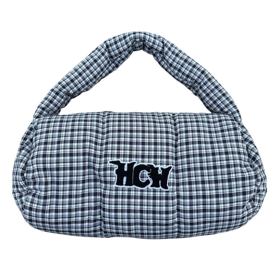 PUFFA DUFFLE (BLACK PLAID) heavencanwait.store