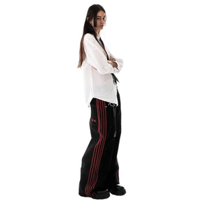 TRACK JEANS (BLACK/RED) heavencanwait.store