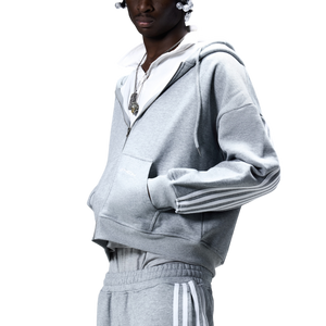 V2 SPIKE HOODIE (GREY/WHITE) heavencanwait.store