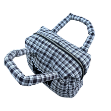 Load image into Gallery viewer, PUFFA HANDBAG (BLACK PLAID) heavencanwait.store