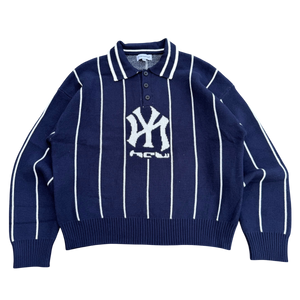 STRIPED KNIT POLO heavencanwait.store