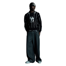 Load image into Gallery viewer, PIN STRIPE DENIM (BLACK)