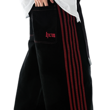 Load image into Gallery viewer, TRACK JEANS (BLACK/RED) heavencanwait.store
