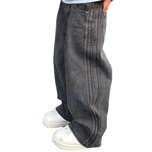 TRACK JEANS (BLACK/BLACK) heavencanwait.store