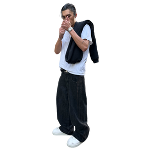 TRACK JEANS (BLACK/BLACK) heavencanwait.store