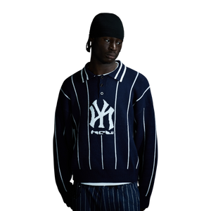 STRIPED KNIT POLO heavencanwait.store