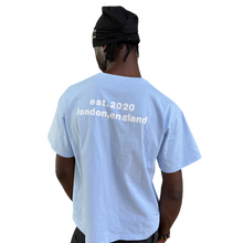 Load image into Gallery viewer, EST. TEE (BLUE/WHITE) heavencanwait.store