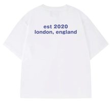 Load image into Gallery viewer, EST TEE (WHITE/BLUE) heavencanwait.store
